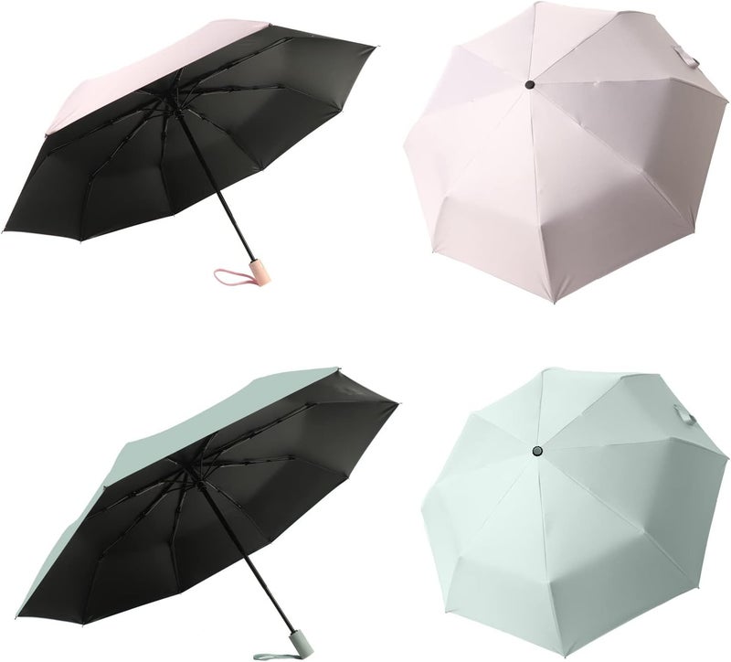 BAODINI Small UV Protection Travel Umbrella Compact for Rain and Sun UPF 50+ Windproof Portable 42 inch Umbrella for Women and Men - Image 3